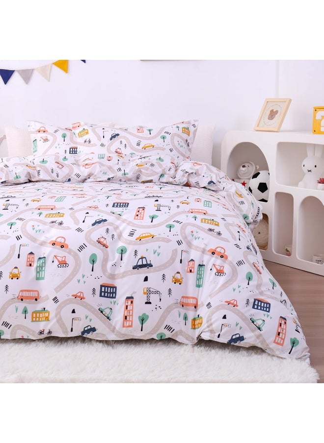 JSD JSD Cars Kids Duvet Cover Set Twin Size, 2 Piece Soft Printed Microfiber Comforter Cover with Pillow Sham Zipper Closure, Comforter Not Included  - Image 5