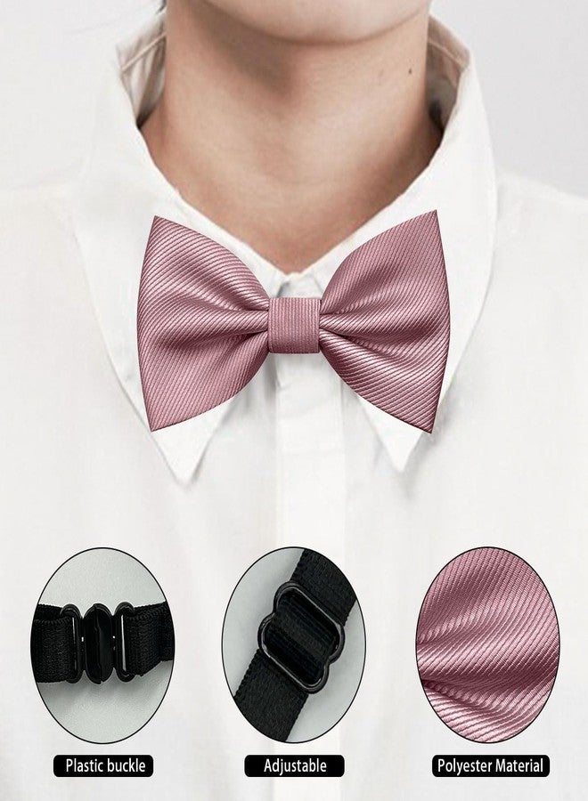 BEWDIO Dusty Pink Bow Ties for Boys Pretied Toddler Bow Tie Adjustable Kids Baby Bowties for Wedding Party (57-35) - Image 2