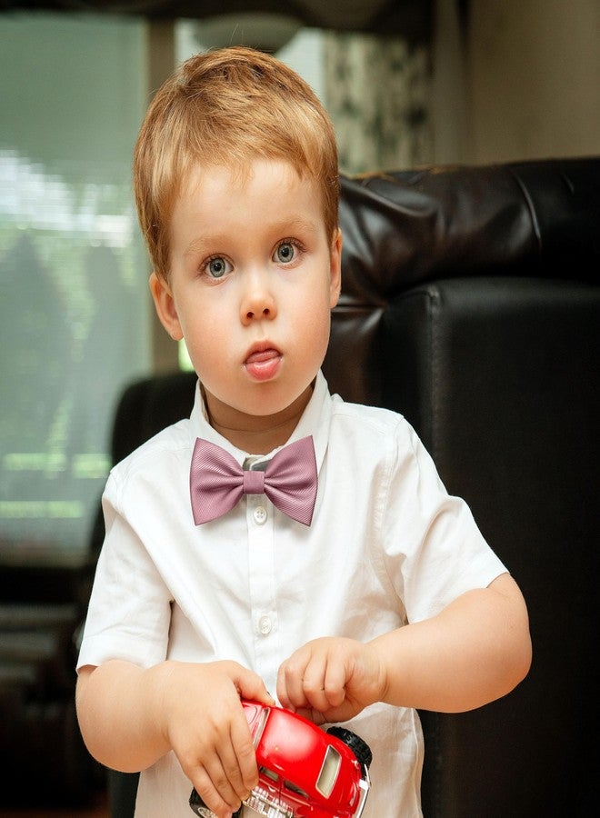BEWDIO Dusty Pink Bow Ties for Boys Pretied Toddler Bow Tie Adjustable Kids Baby Bowties for Wedding Party (57-35) - Image 3