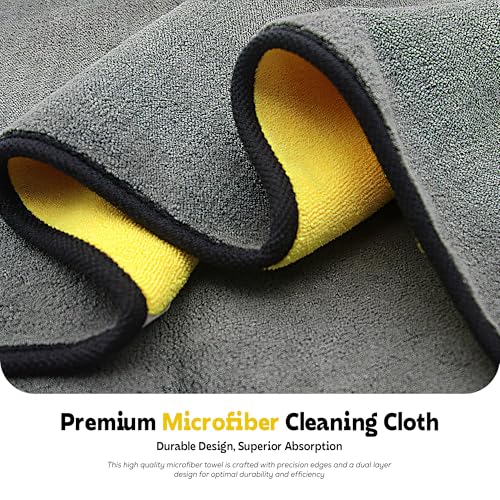 MIORAH Microfiber Cleaning Cloth for Car & Home | Ultra Soft Dusting & Glass Cleaning Cloth – Lint-Free & Reusable (40X40Cm-3Pc) - Image 3