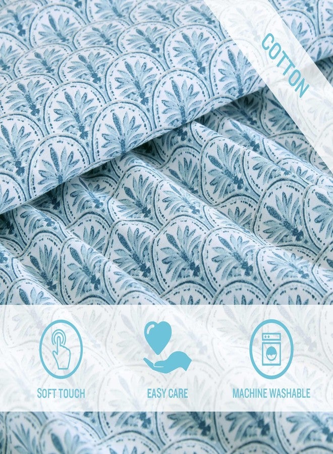 Tommy Bahama - Queen Sheet Set, Super Soft Cotton Percale Bedding with Matching Shams, Tropical Bedding Set, Oeko-Tex Certified (Coastal Batik Blue, Queen) - Image 5