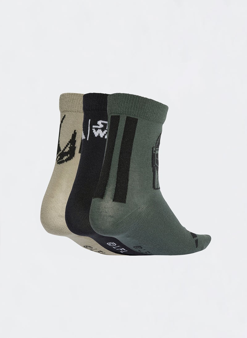 Adidas - Youth 3 Pack Star Wars Mandalorian Socks - Image 1