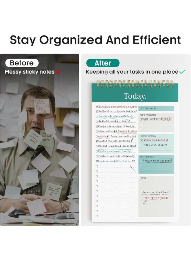 مفكرة قائمة المهام، 52 ورقة مفكرة قائمة مهام للعمل، مفكرة قائمة مهام للعمل، مخطط يومي حلزوني حلزوني غير مؤرخ مثالي لتعزيز الإنتاجية وتحقيق الأهداف - Image 5