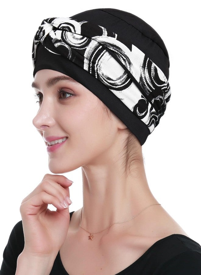 Alnorm Long Band Head Wrap for Chemo Hair Loss Girls White Black - Image 1