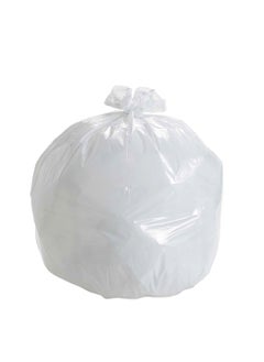 Hi Care (Pack of 100 Bags) Garbage Bag White 65x95cm 20 Micron Heavy Duty Oxo Biodegradable Plastic bag Medium Trash Bags Dustbin Bags Waste Bag Office Bag Strong & Durable Bin Bag Garbage Bag Medium  - Image 1