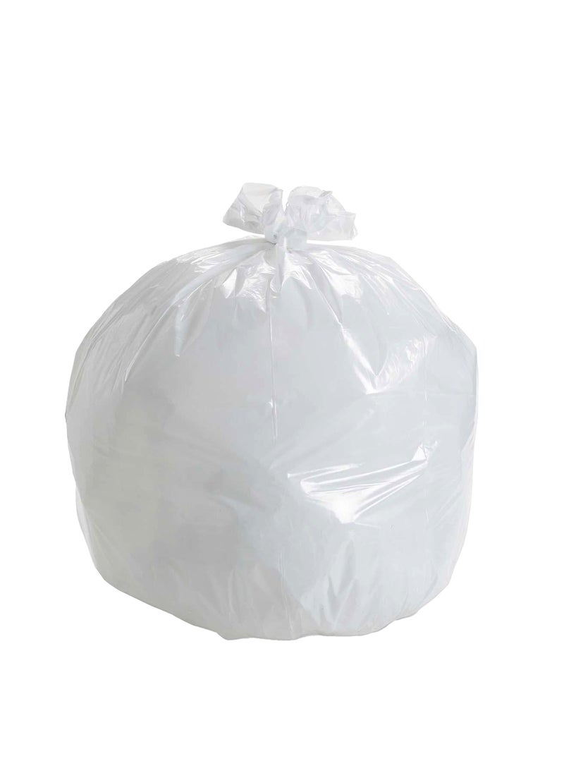 Hi Care (Pack of 100 Bags) Garbage Bag White 65x95cm 20 Micron Heavy Duty Oxo Biodegradable Plastic bag Medium Trash Bags Dustbin Bags Waste Bag Office Bag Strong & Durable Bin Bag Garbage Bag Medium  - Image 1