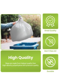 Hi Care (Pack of 100 Bags) Garbage Bag White 65x95cm 20 Micron Heavy Duty Oxo Biodegradable Plastic bag Medium Trash Bags Dustbin Bags Waste Bag Office Bag Strong & Durable Bin Bag Garbage Bag Medium  - Image 4