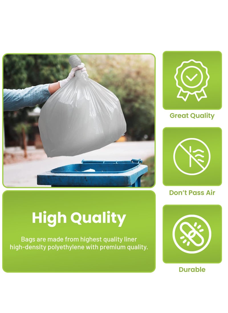 Hi Care (Pack of 100 Bags) Garbage Bag White 65x95cm 20 Micron Heavy Duty Oxo Biodegradable Plastic bag Medium Trash Bags Dustbin Bags Waste Bag Office Bag Strong & Durable Bin Bag Garbage Bag Medium  - Image 4