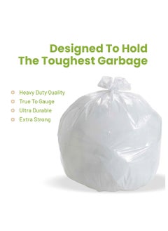 Hi Care (Pack of 100 Bags) Garbage Bag White 65x95cm 20 Micron Heavy Duty Oxo Biodegradable Plastic bag Medium Trash Bags Dustbin Bags Waste Bag Office Bag Strong & Durable Bin Bag Garbage Bag Medium  - Image 2