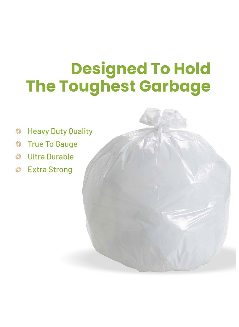 Hi Care (Pack of 100 Bags) Garbage Bag White 65x95cm 20 Micron Heavy Duty Oxo Biodegradable Plastic bag Medium Trash Bags Dustbin Bags Waste Bag Office Bag Strong & Durable Bin Bag Garbage Bag Medium  - Image 2