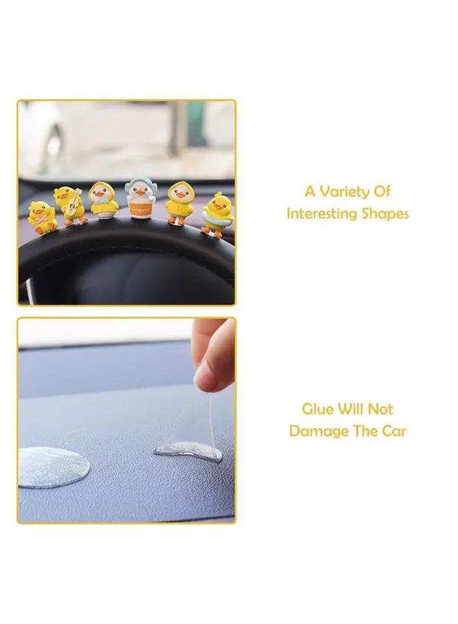 6 Pieces Set Of Super Cute Duck Car Ornaments For Dashboard Interior Decorations - Image 3