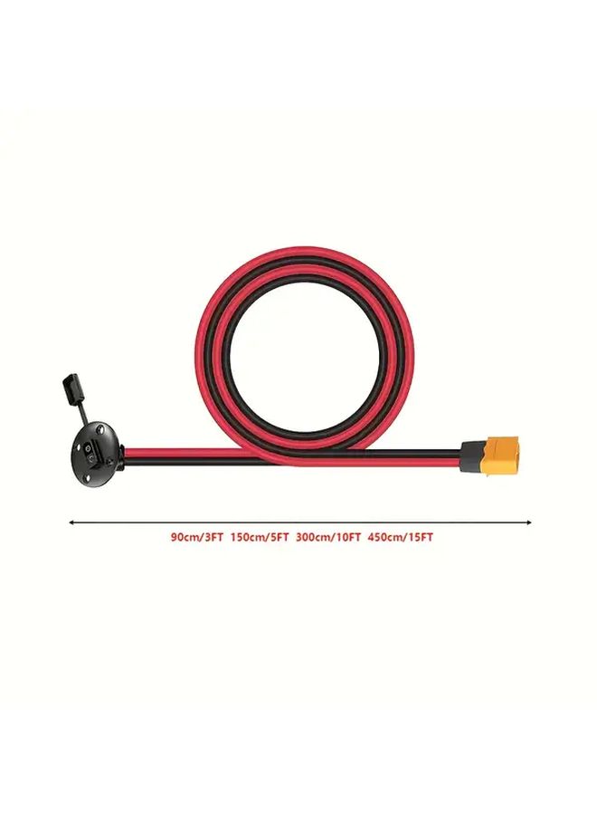 موصل XT60 إلى كابل منفذ الجدار الجانبي 14AWG بطول 15 قدم، سلك جهد منخفض لتوصيلات كهربائية لتوربينات الرياح، شواحن البطاريات، المركبات الترفيهية، القوارب، الدراجات النارية، والغرف. - Image 2