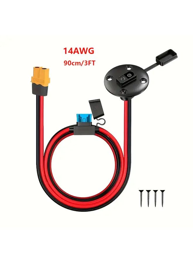 موصل XT60 إلى كابل منفذ الجدار الجانبي 14AWG بطول 15 قدم، سلك جهد منخفض لتوصيلات كهربائية لتوربينات الرياح، شواحن البطاريات، المركبات الترفيهية، القوارب، الدراجات النارية، والغرف. - Image 5
