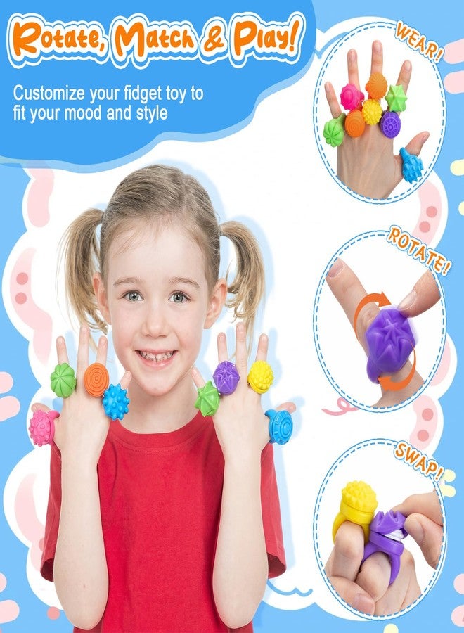 Simgoing 12 Pack Fidget Toys Sensory Rings Textured Spinner Rings for Kids Anxiety Relief Stress Silent Sensory Toys for Autism ADHD Student Classroom Prize Gifts Adults Desk Office Travel Airplane Essential - Image 4