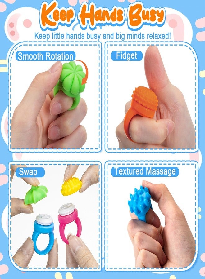 Simgoing 12 Pack Fidget Toys Sensory Rings Textured Spinner Rings for Kids Anxiety Relief Stress Silent Sensory Toys for Autism ADHD Student Classroom Prize Gifts Adults Desk Office Travel Airplane Essential - Image 2