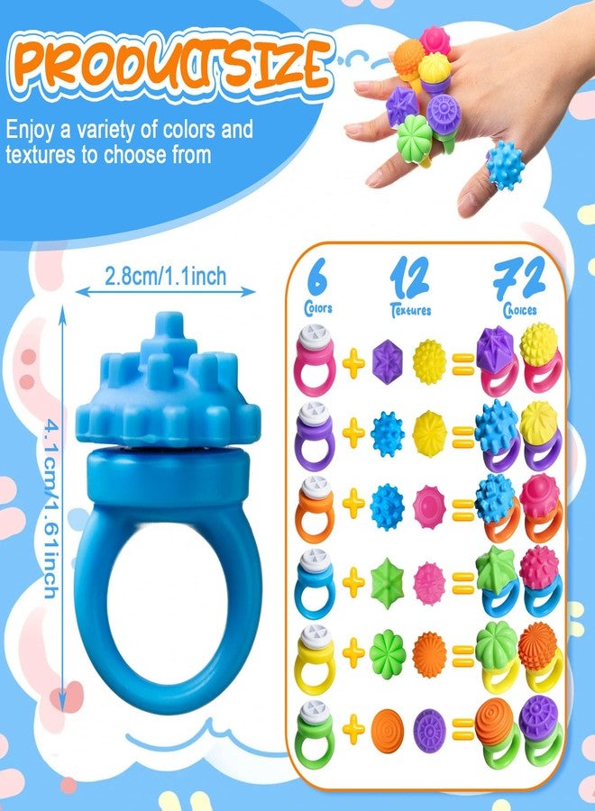 Simgoing 12 Pack Fidget Toys Sensory Rings Textured Spinner Rings for Kids Anxiety Relief Stress Silent Sensory Toys for Autism ADHD Student Classroom Prize Gifts Adults Desk Office Travel Airplane Essential - Image 3