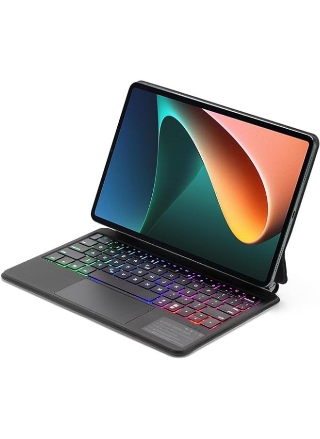 Generic - Magic Smart Bluetooth Keyboard Case Compatible with Samsung Galaxy Tab S9 FE 11 inch 2023 with Trackpad RGB Backlit Keyboard - Image 1