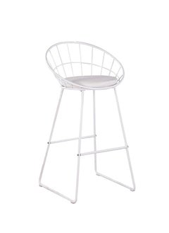 LANNYHOME Jeffcoco Furniture Bar Stool, High Bar Chair White Steel Frame Leather Seat Chair For Kitchen Bar table Dining Chair (One Piece)  - Image 1