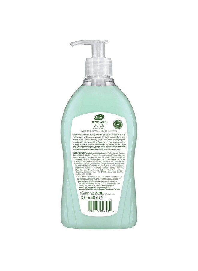 Dalan Aloe Vera Juice Cream Ultra Moisturizing Liquid Hand Soap For Dry And Fresh Hands Feeling Clean And Soft (13.5 Fl Oz 400 Ml (Pack Of 3)) - Image 4