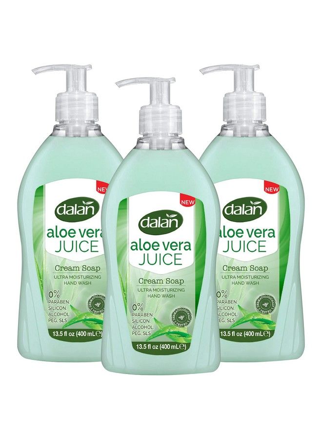 Dalan Aloe Vera Juice Cream Ultra Moisturizing Liquid Hand Soap For Dry And Fresh Hands Feeling Clean And Soft (13.5 Fl Oz 400 Ml (Pack Of 3)) - Image 2