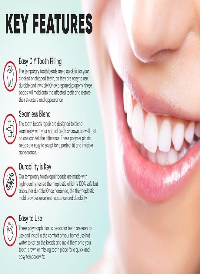 Formit Crafts Thermoplastic Beads for Teeth Repair- for DIY Tooth Filling - Moldable Thermal Beads for Teeth Repair - Ideal for Chipped, Cracked Teeth - Realistic and Durable (20 Grames) - Image 4