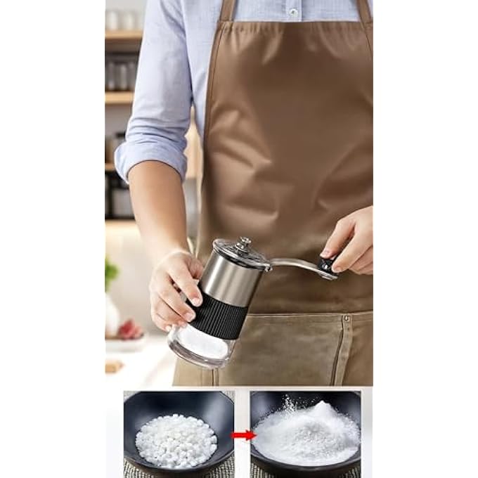 Honwor Stainless Steel Coffee Grinder  Adjustable Coarse To Fine Grind For Home  Travel SpaceSaving Design Elegant Black Finish - Image 5