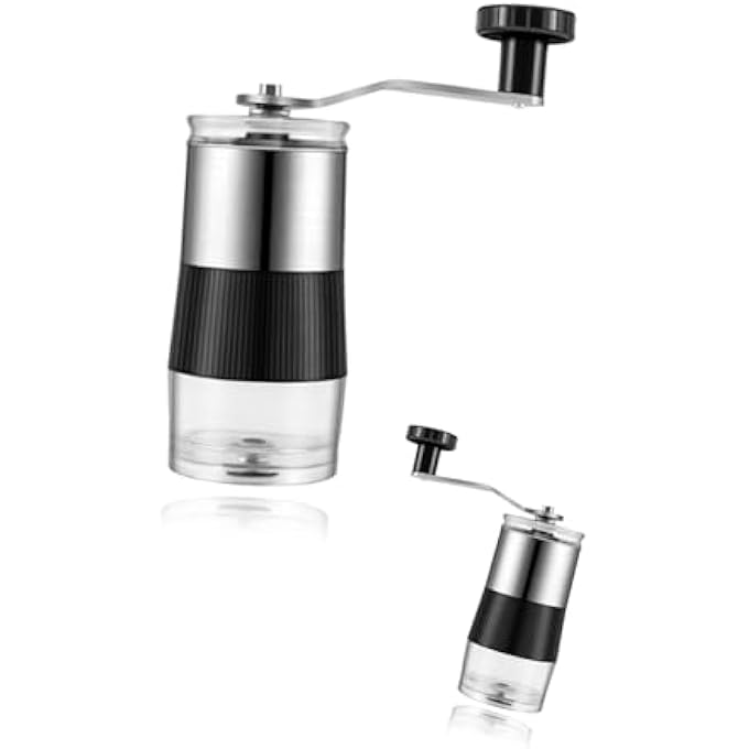 Honwor Stainless Steel Coffee Grinder  Adjustable Coarse To Fine Grind For Home  Travel SpaceSaving Design Elegant Black Finish - Image 2