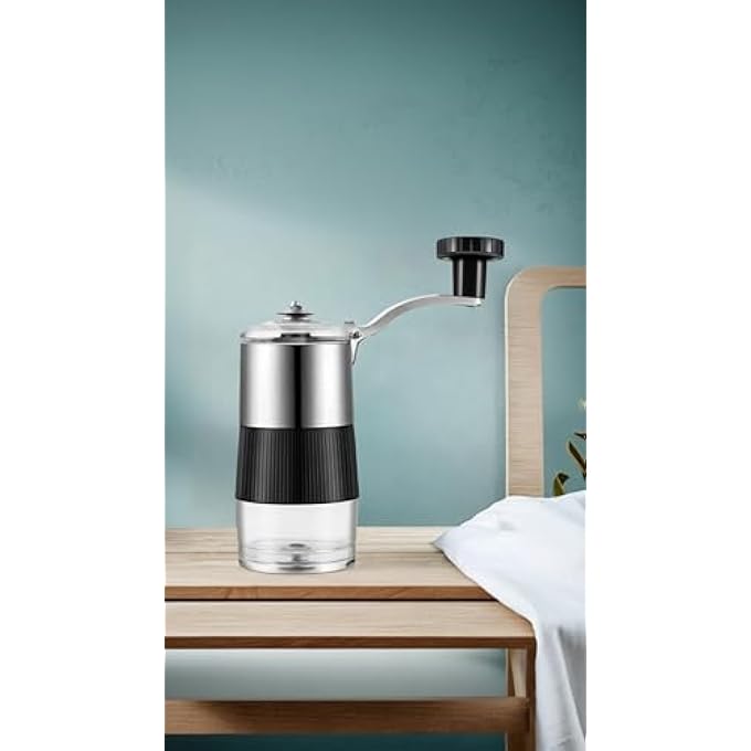 Honwor Stainless Steel Coffee Grinder  Adjustable Coarse To Fine Grind For Home  Travel SpaceSaving Design Elegant Black Finish - Image 3