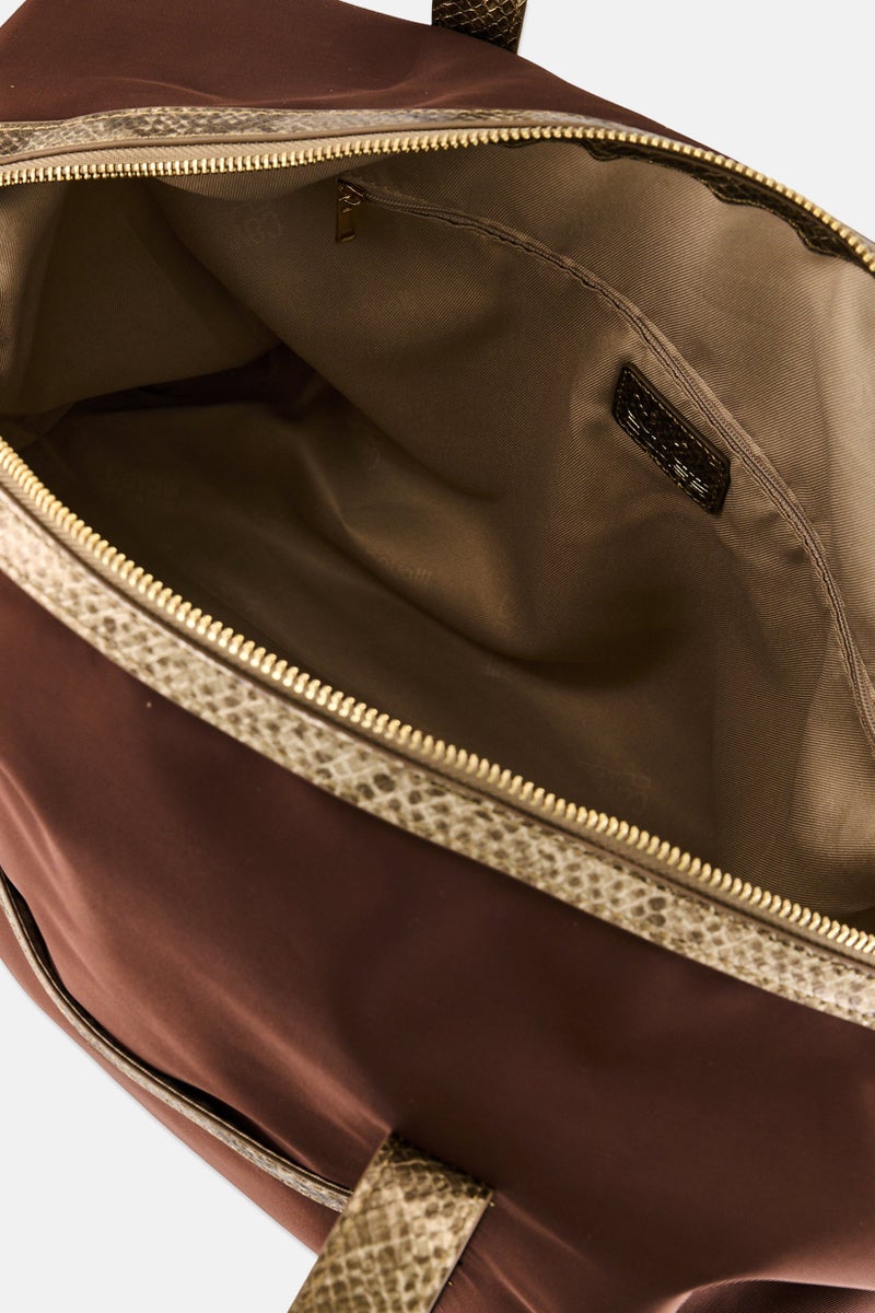 Cavalli Class Women Brand Logo Duffle Bag, Brown - Image 3