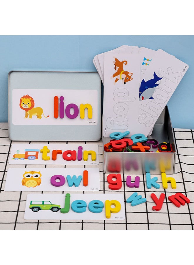 Magnetic Spelling Children's Puzzle Toys 3-6 Years Old Magnetic Building Blocks Baby Early Education Puzzle Children's Intelligence Puzzle-Color:Magnetic Spelling Words - Image 3