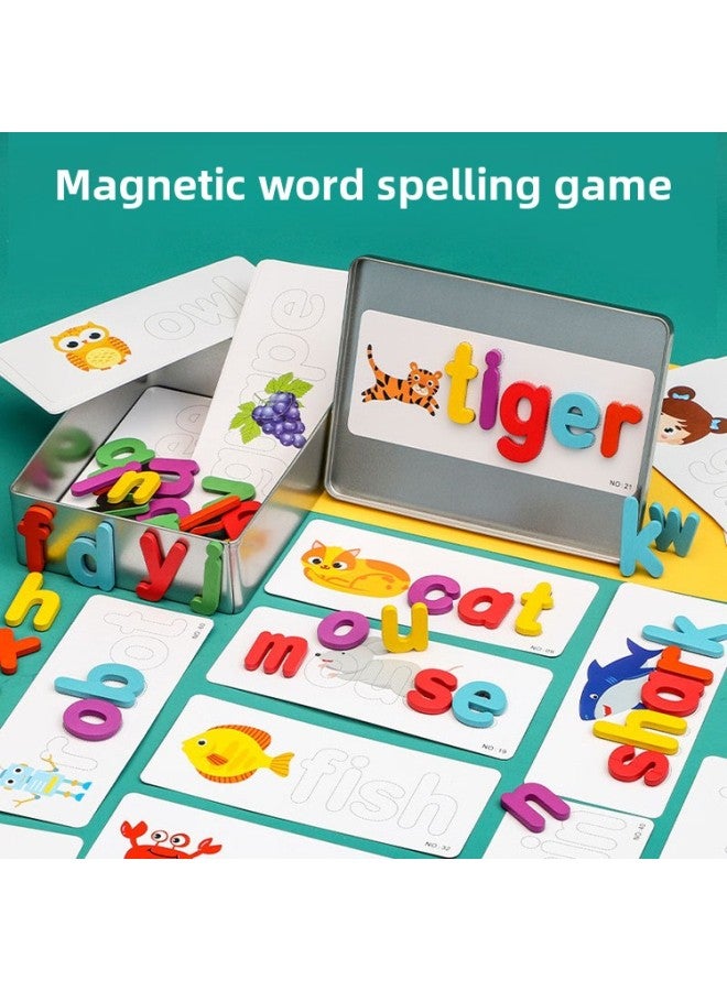 Magnetic Spelling Children's Puzzle Toys 3-6 Years Old Magnetic Building Blocks Baby Early Education Puzzle Children's Intelligence Puzzle-Color:Magnetic Spelling Words - Image 2