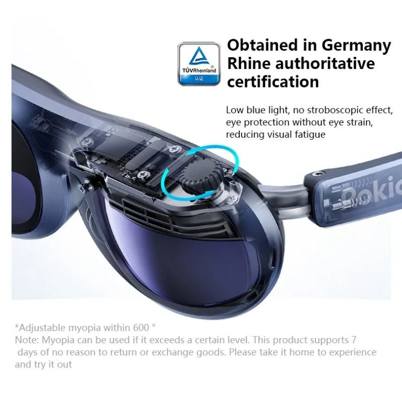 Rokid Max AR 3D Smart Glasses, 215-Inch Max Screen 1080p HD Micro Oled, Blue - Image 4