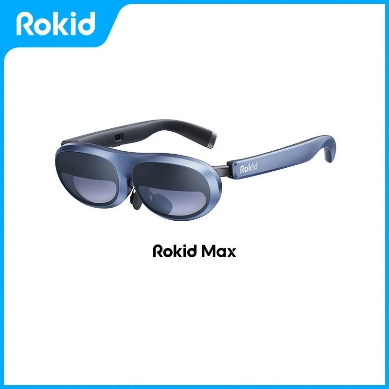 Rokid Max AR 3D Smart Glasses, 215-Inch Max Screen 1080p HD Micro Oled, Blue - Image 1