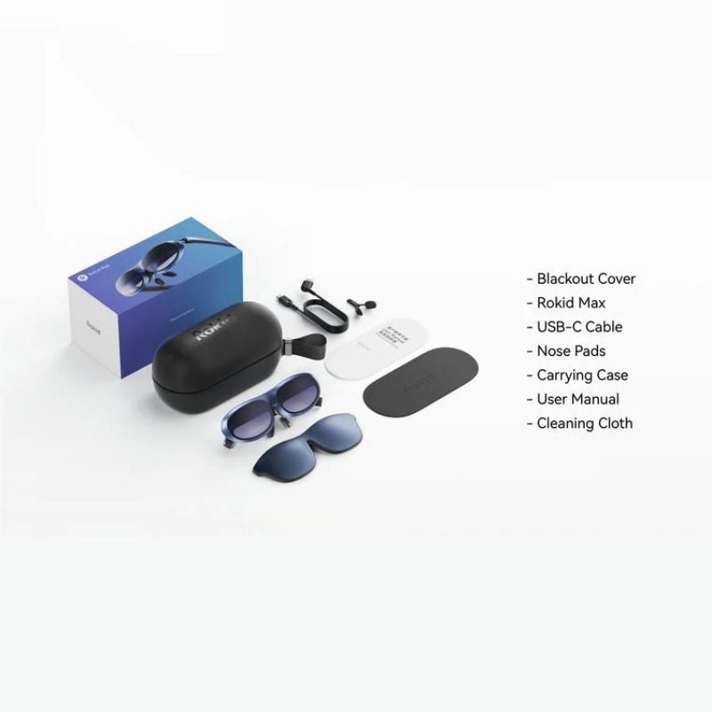 Rokid Max AR 3D Smart Glasses, 215-Inch Max Screen 1080p HD Micro Oled, Blue - Image 3