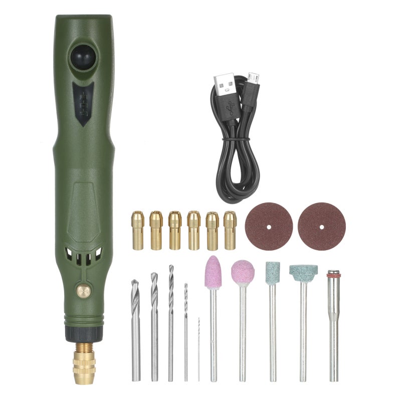 Cordless Rotary Tool: 3 Variable Speed, 15000 RPM Strong Power - USB Rechargeable, 6 Collets, Multifunctional Mini Rotary Grinder for Precision Cutting, Grinding, Polishing Drilling Jobs - Image 1