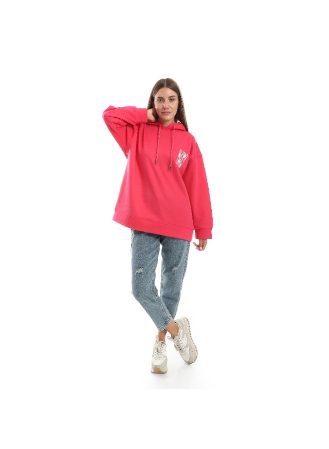 Caesar Womens Oversized hoodie with funny roses print on the back - Image 1