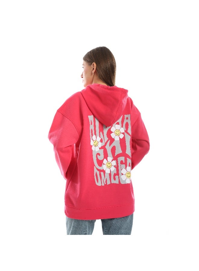 Caesar Womens Oversized hoodie with funny roses print on the back - Image 4