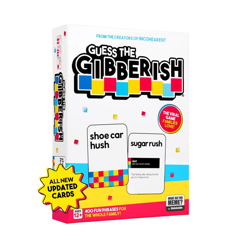 WHAT DO YOU MEME? Guess The Gibberish Card Game for Families by Relatable, From The Creators of Incohereant, Fun Kids Games for Kids 12+ Includes 400 Cards & Sand Timer, Perfect Stocking Stuffers, & Christmas Games - Image 1