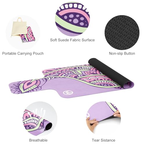 MicaYoung Pilates Reformer Mat Cover Non-slip for Pilates Reformer Workout 1mm/0.04" Thick with Carry Pouch, Purple - Image 3