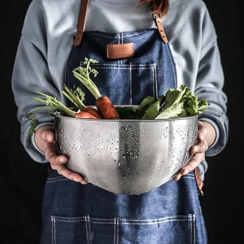 DAYANIDHI Dayanadhi Stainless Steel Rice Washing Bowl | Strainer Basket for Cleaning Vegetables Fruits Beans | Professional Kitchen Strainer | Easy to use Ergonomic Fine Mesh Colander (26-cm 1 Pcs) - Image 5