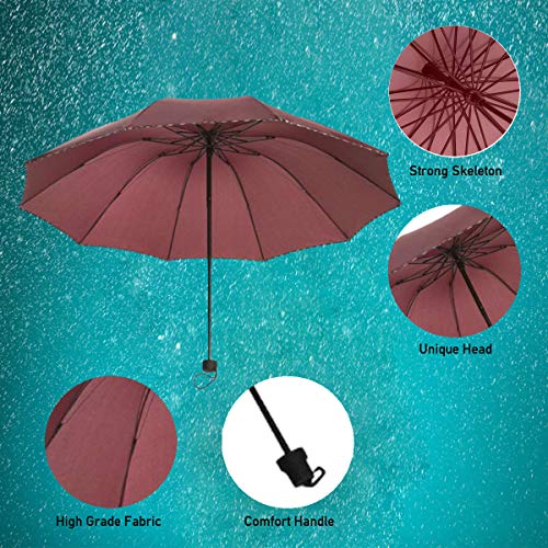 KEKEMI 3 Fold Manual Plain Sun & Rain Umbrella for Men & Women (Pack of 1) - Image 2