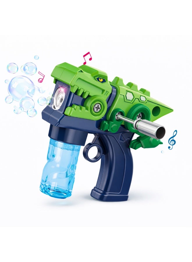 Dinosaur Bubble Gun – Fast Blowing Automatic Bubble Fan for Kids – High-Output Prehistoric Bubble Blower with LED Lights for Outdoor Parties, Birthdays & Summer Fun - Image 1