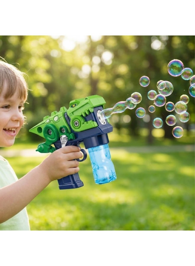 Dinosaur Bubble Gun – Fast Blowing Automatic Bubble Fan for Kids – High-Output Prehistoric Bubble Blower with LED Lights for Outdoor Parties, Birthdays & Summer Fun - Image 4