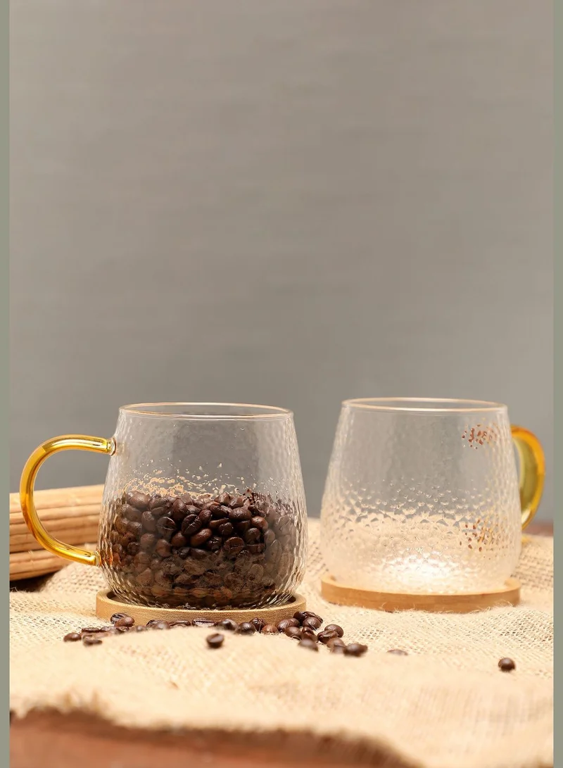 Bonhomie Modern Clear Textured Drinking Glass Cup For Home