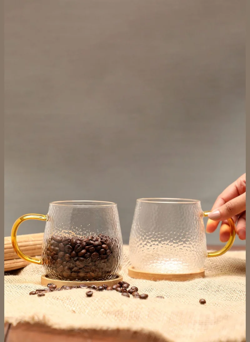 Bonhomie Modern Clear Textured Drinking Glass Cup For Home