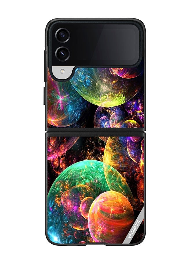 VR CREATIVE Protective Case Cover For Samsung Galaxy Z Flip4 Galaxy Design Multicolour - Image 1