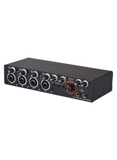 4 Channels Recording Sound Card with Driver Free Audio Interface, 4-in 4-out USB Sound Card 24 bit/192khz 48V Phantom Power Supply