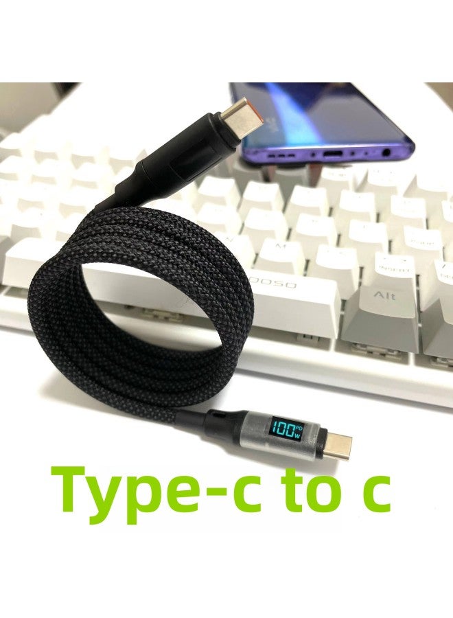 Smart Digital Display Magnetic Storage Data Cable 100W Fast Charging Cable Suitable For Android For Huawei For Iphone6/15 Mobile Phones-Color:1.5 M-Model:Black Magnetic Cable USB To For Iphone 12W 【  - Image 3