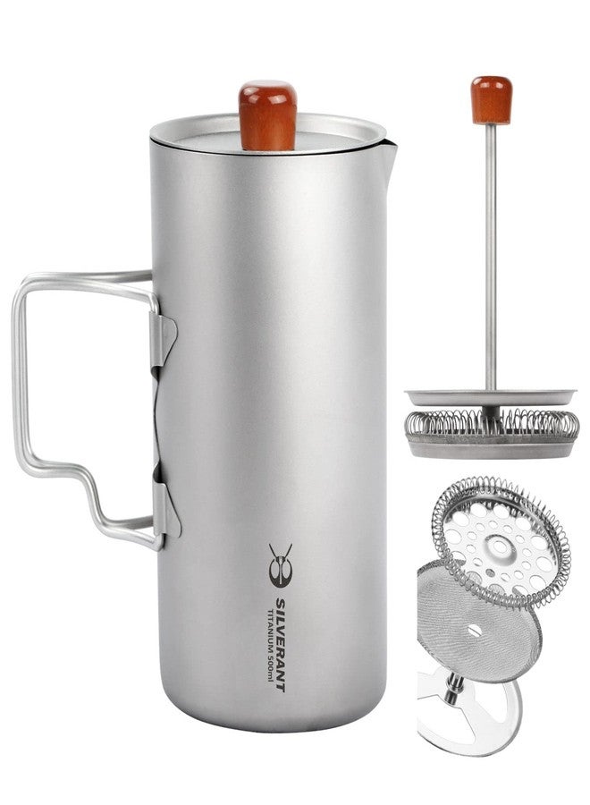 SILVERANT Titanium Coffee French Press Cup Camping Mug Travel Coffee Maker for Backpacking Hiking - Image 1
