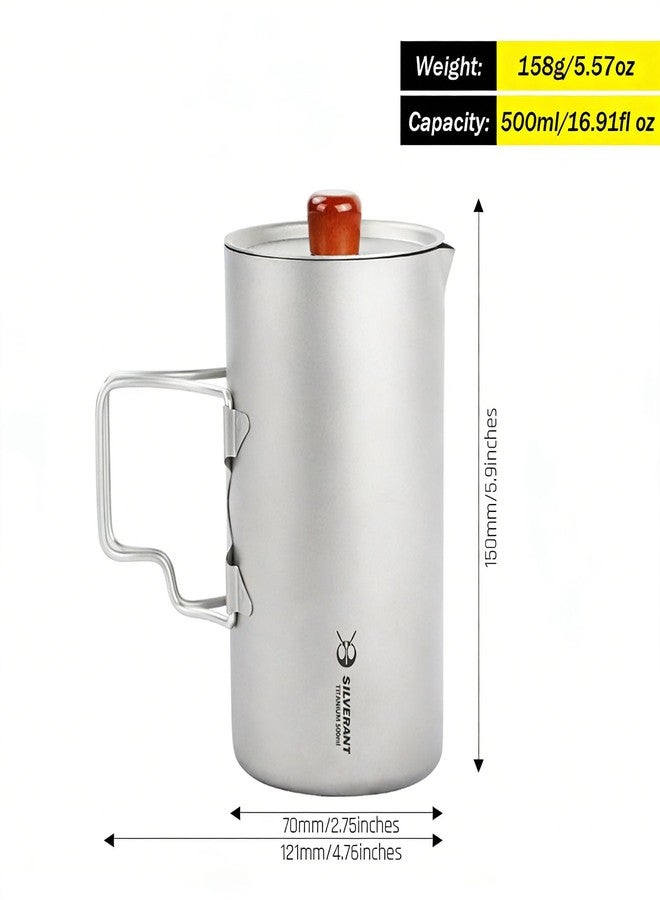 SILVERANT Titanium Coffee French Press Cup Camping Mug Travel Coffee Maker for Backpacking Hiking - Image 2